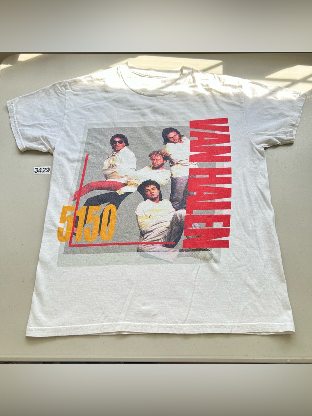 Van Halen T Shirt Cream Small Band Tee Short Sleeves Crewneck